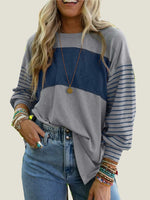 Women's Cute Color Block Long Sleeve Casual Top