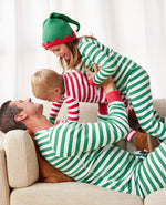 Red & Green Stripe Family Pajamas 2-piece Set