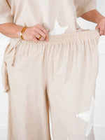 Women's Casual Star Patch Two Piece Set