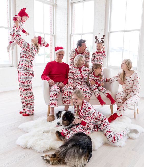 Dear Deer Family Pajamas 2-piece Set