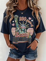Women 250th Anniversary Sassy Birthday Statue of Liberty Crew Neck T-shirt