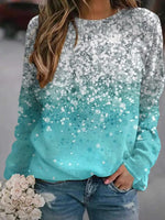 Gradient Color Crew Neck Long Sleeves Sweatshirt