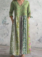 Vintage Floral Print Dress