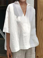 Casual Loose Half Sleeve White Blouse