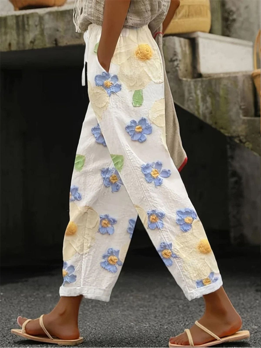 Floral Print Casual Pants