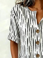 V Neck Half Sleeve Geometric Regular Regular Fit Blouse For Women