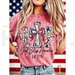God Bless America Vintage T-Shirt ¡§C USA 250th Anniversary Washed Graphic Tee