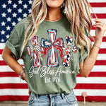 God Bless America Vintage T-Shirt ¡§C USA 250th Anniversary Washed Graphic Tee