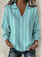 Women Geometric Long Sleeve Comfy Casual Sweater