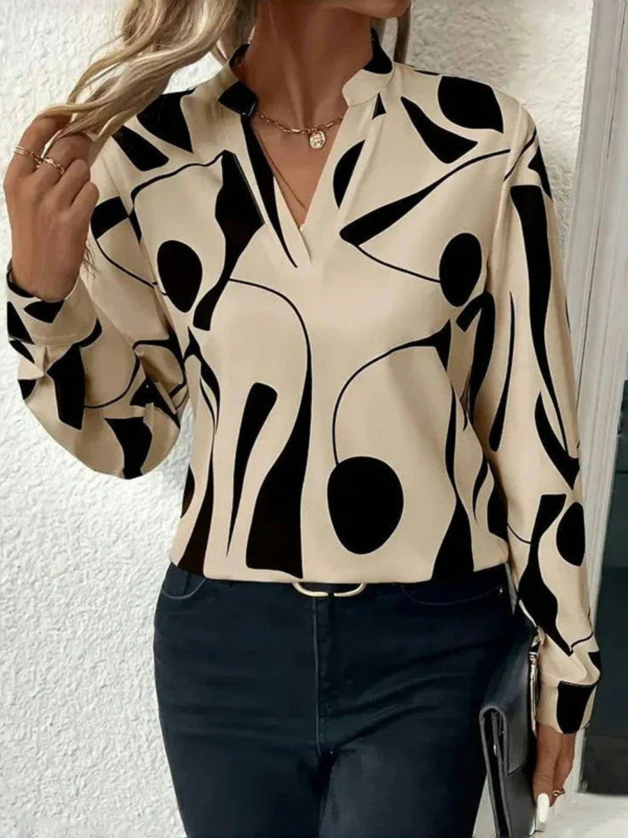 Classic Vintage Printed Blouse
