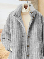 Casual Striped Thicken Warm Comfy Loose Jacket