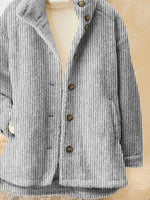 Casual Striped Thicken Warm Comfy Loose Jacket