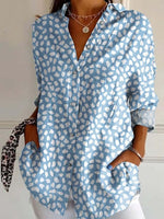 Floral Shirt Collar Long Sleeve Daily Going Out Casual Shirt