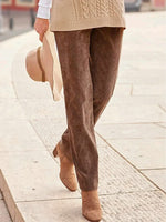 Casual Plain Daily Going Out Comfy Straight Pants