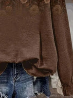 Casual Floral Print Round Neck Long Sleeve Sweatshirt