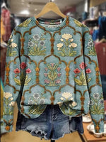 Floral Print Crew Neck Long Sleeve Sweatshirt