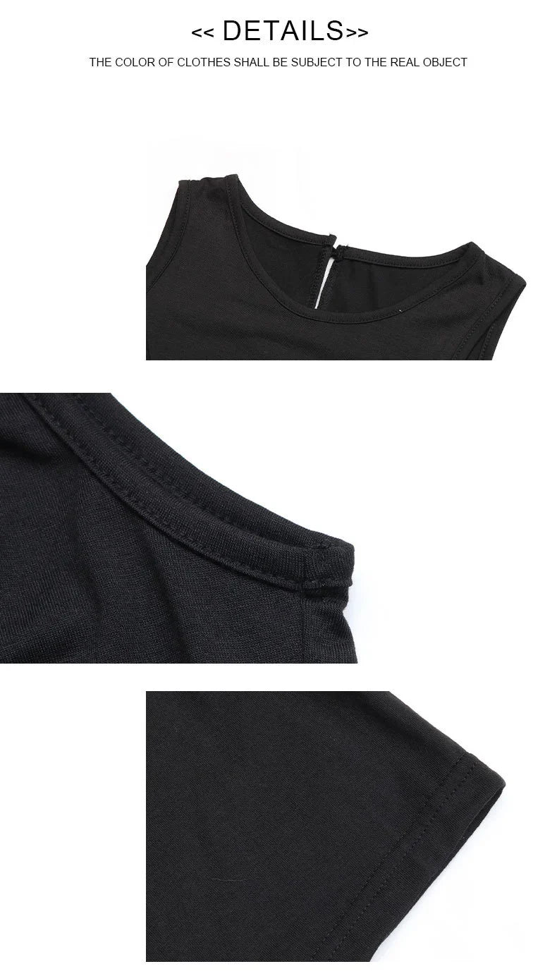 Casual Plain Elegant Cotton-Blend Crew Neck Sleeveless Midi Dress