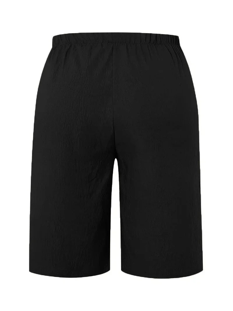 Mid Waist Fit Plain Straight Pants