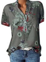 Floral Short Sleeve Casual Summer Blouses