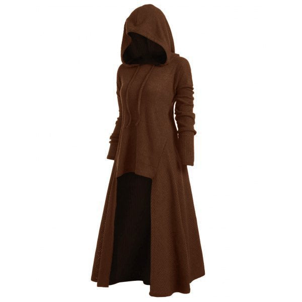 Hooded High Low Drop Shoulder Longline Sweater