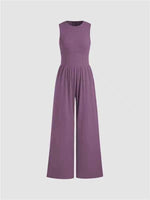 Women's Solid Sleeveless Wide Leg Jumpsuit