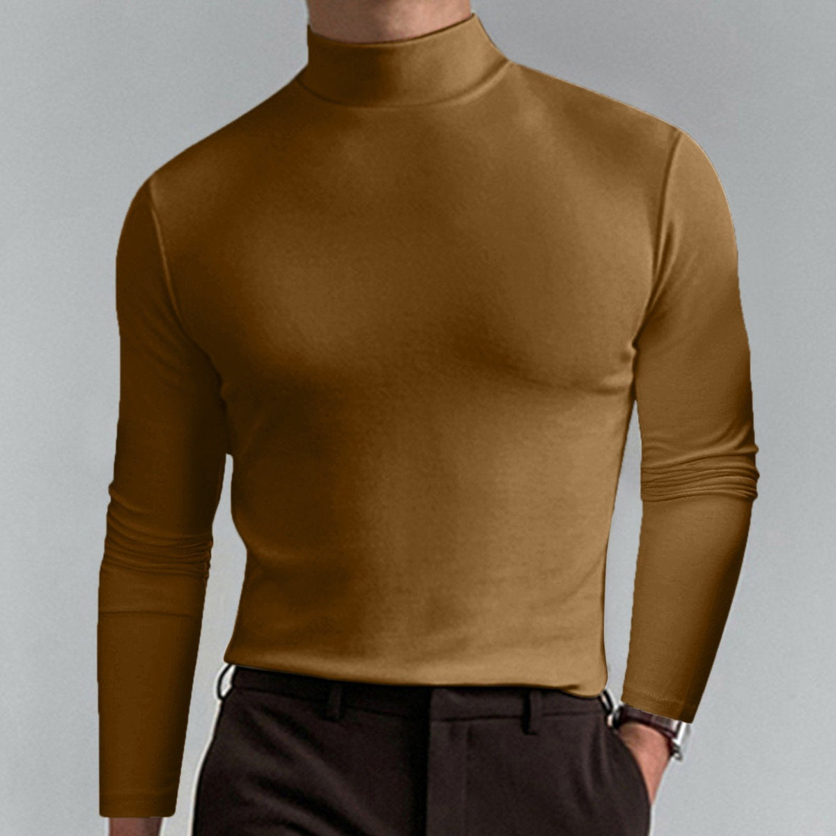 Hot Sale 40% OFF - Men's High Neck Slim Fit Long Sleeve T-shirt