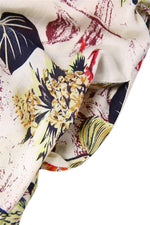 Floral Print Round Neck Short Sleeves Maxi Dress