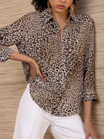 Wild Leopard Print Long Sleeve Shirt