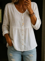 Casual Solid Color Long Sleeve Blouse