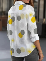 Modern Geometric Print Long Sleeve Blouse