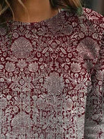 Tribal Print Round Neck Long Sleeves Sweatshirt