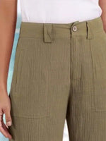 Solid Color Buttons Zipper with Pockets Shorts