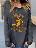 Halloween Print Crew Neck Long Sleeves Sweatshirt
