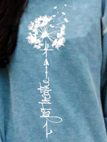 Dandelion Print Crew Neck Long Sleeves Sweatshirt