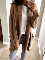 Solid Color Casual Long Sleeves Sweater Cardigan