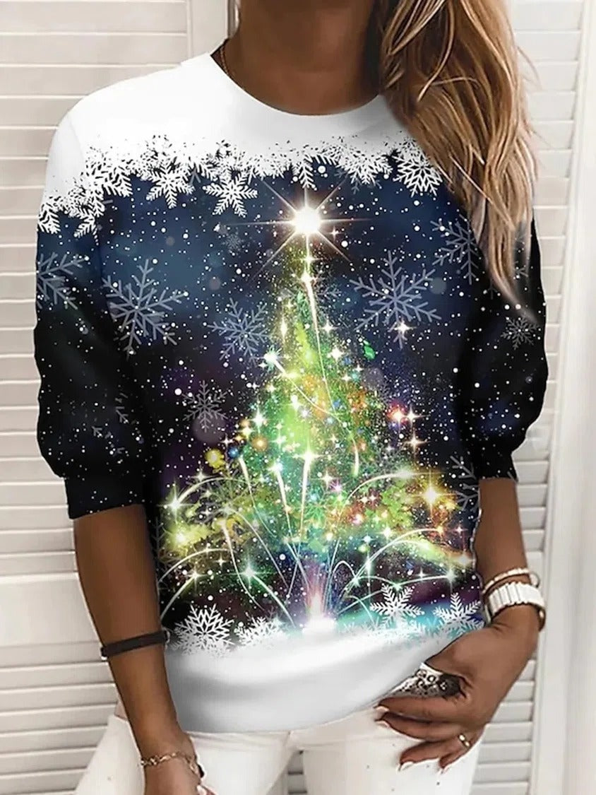 Ombre Christmas Long Sleeves Sweatshirts