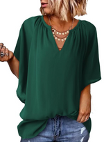 Women's Lightweight V Neck Flowy Blouse