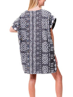 Women's Boho Lace Up Cover Up Dress