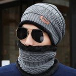 Winter Knitted Beanie Hat Scarf Set