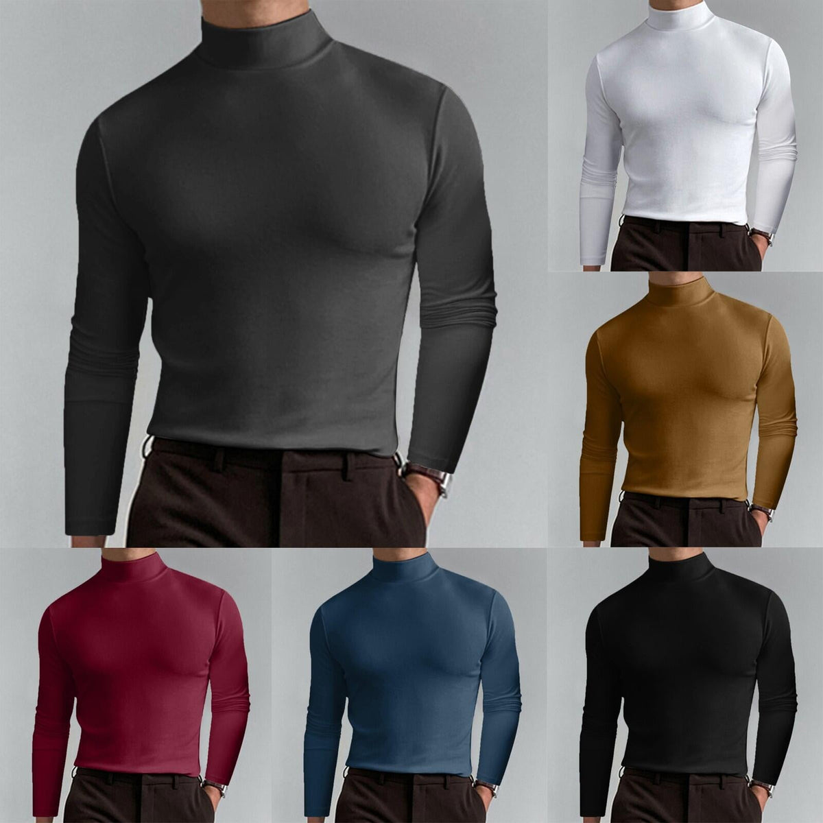 Hot Sale 40% OFF - Men's High Neck Slim Fit Long Sleeve T-shirt