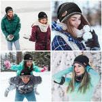 Winter Knitted Beanie Hat Scarf Set