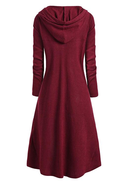 Hooded High Low Drop Shoulder Longline Sweater