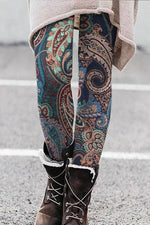 Floral Print Skinny Warm Legging