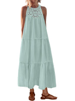 2026 Women's Boho Sleeveless Hollow Out Maxi Dress