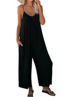 Women's Spaghetti Strap Wide Leg Jumpsuit with Pockets