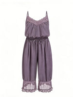 Women's Lace Camisole Jumpsuit with Cropped Trousers