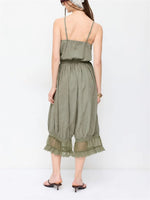 Women's Lace Camisole Jumpsuit with Cropped Trousers