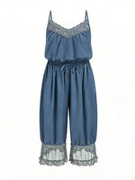 Women's Lace Camisole Jumpsuit with Cropped Trousers