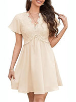 Women's Floral Lace Boho Mini Dress