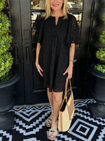 Women's Sunflower Eyelet Shift Dress